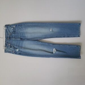 Gap Jeans Womens 4R/27 Loose High Rise Wide Leg Jeans Distressed Denim